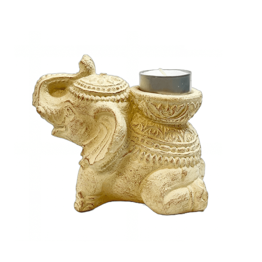 Elefant | Creme | Røgelsesholder | Røgelsespinde