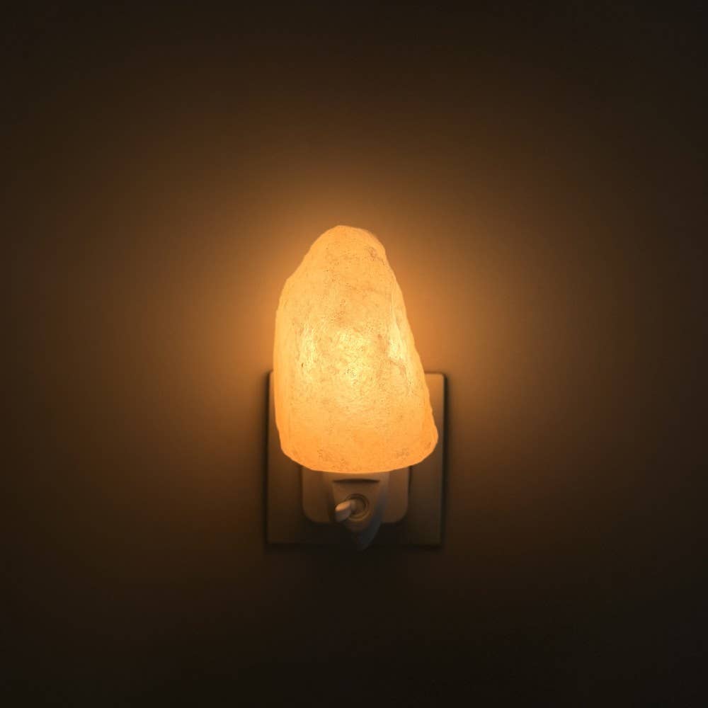 Himalaya saltlampe på 13 cm til stikkontakt, vejer cirka 400 gram
