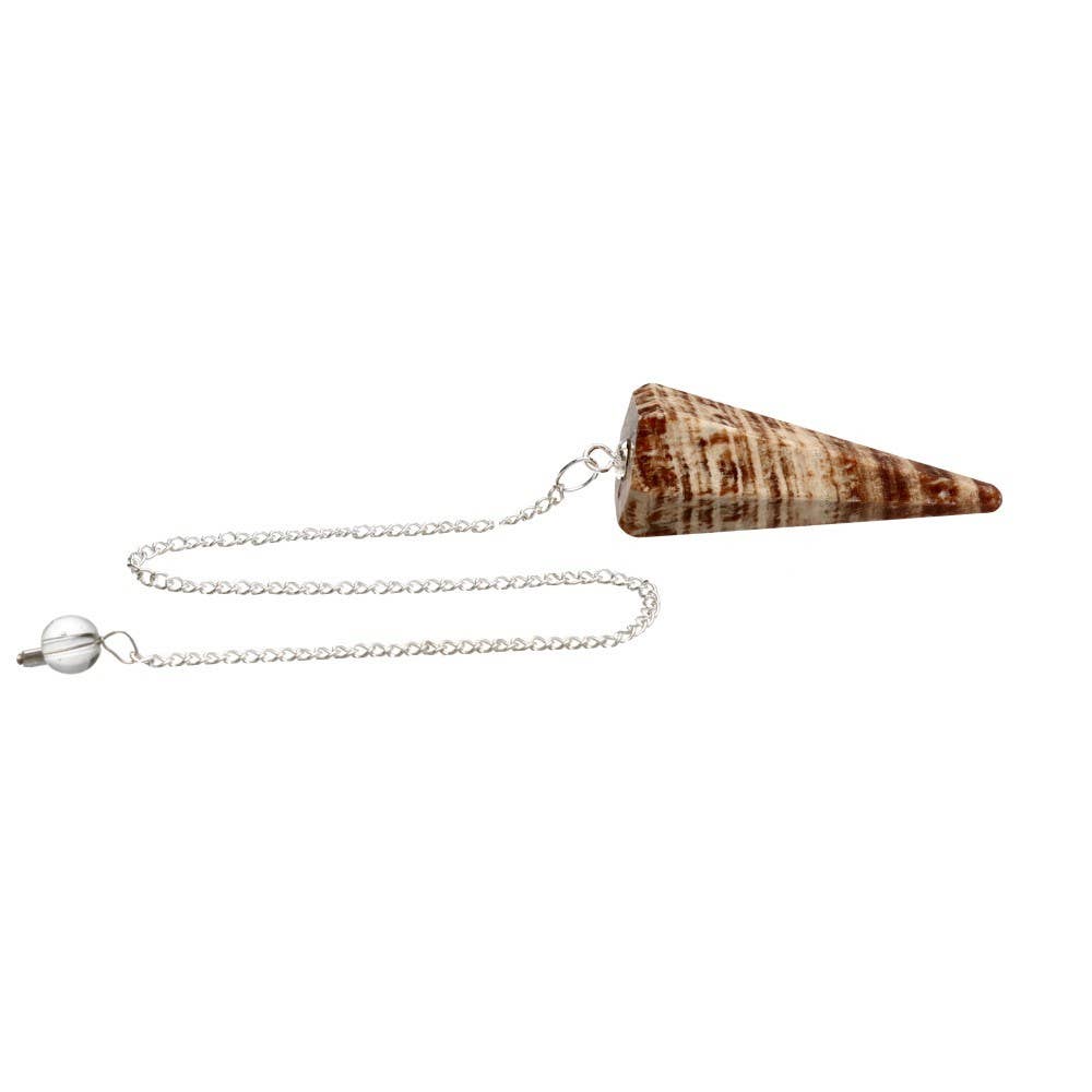 Brun Aragonit | Facetslebet Pendul | 4,5 x 2 cm.