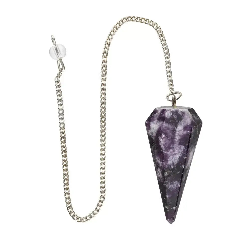 Lepidolit | Facetslebet Pendul | 4 x 2 cm.