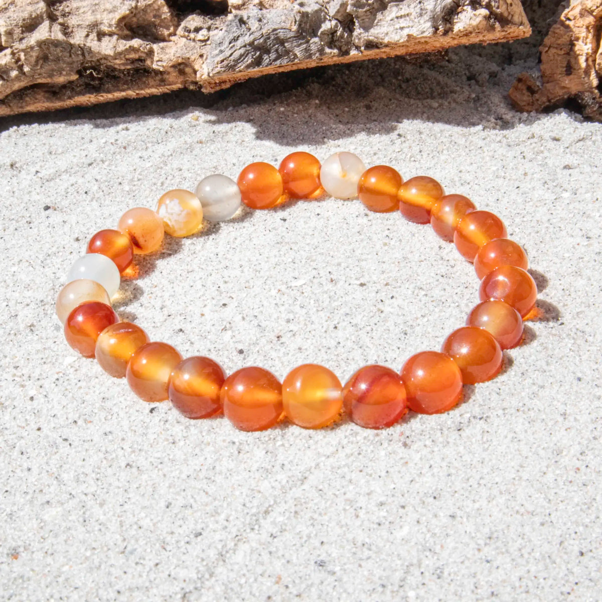8 mm Karneol armbånd