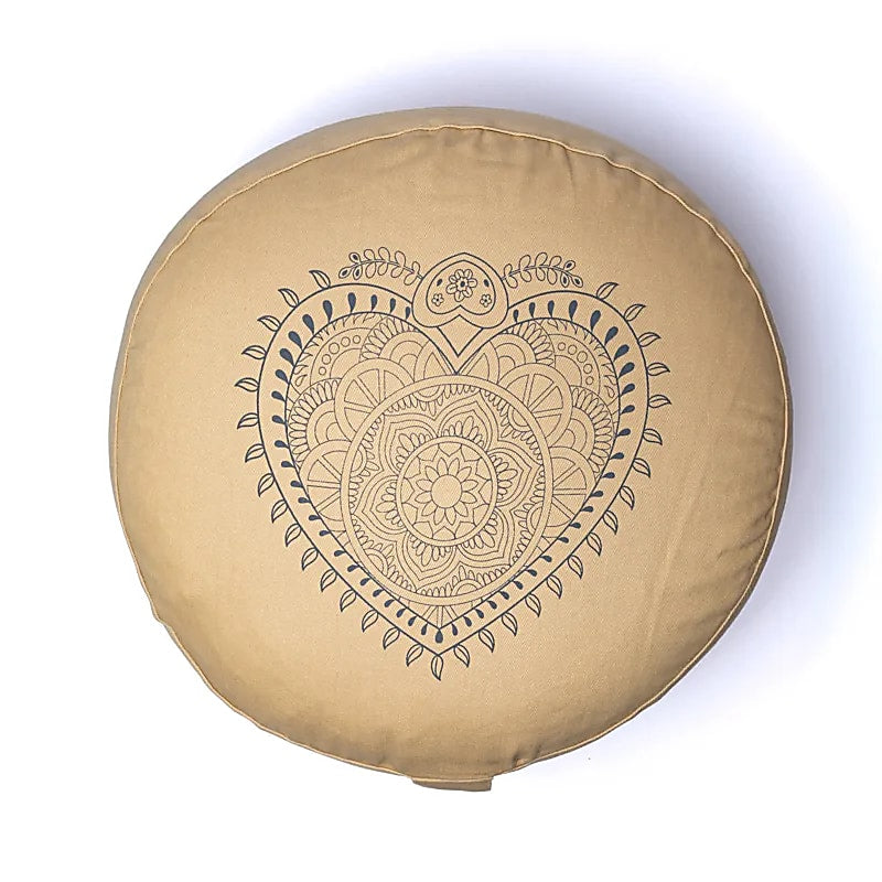 Hjerte Mandala | Beige | Meditationspude | Økologisk