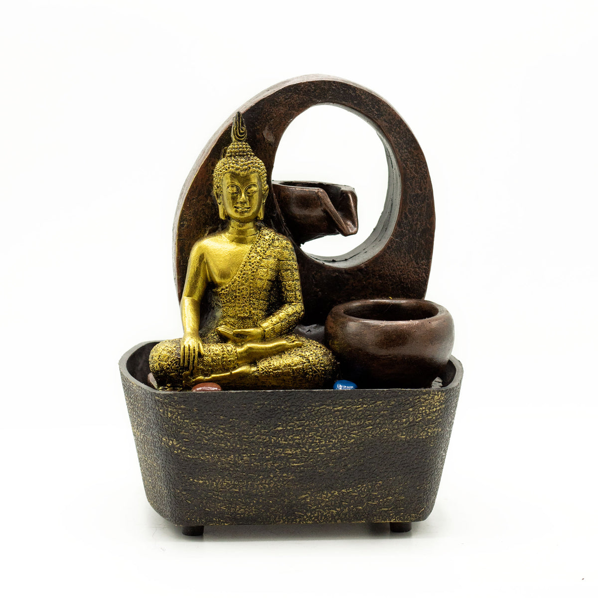 Gylden Buddha Vandfontæne | 21,5 cm