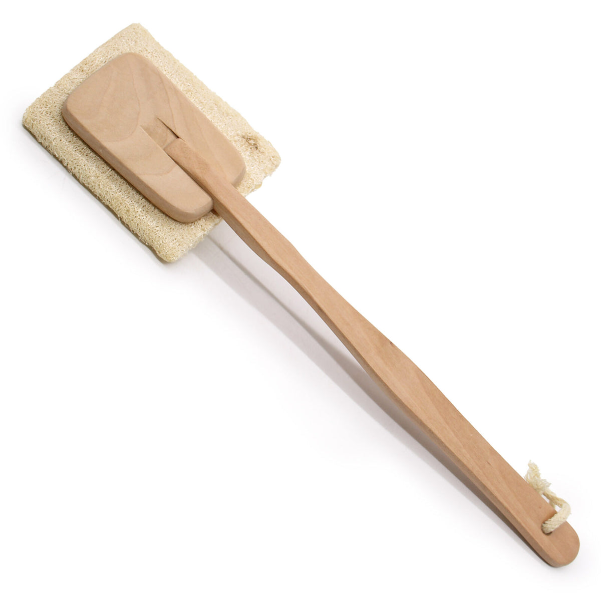 Loofah badebørste med langt skaft i Hemu-træ. Eksfolier huden nænsomt og nå ryggen med lethed. Naturlig, bæredygtig pleje til blød og frisk hud hele året.