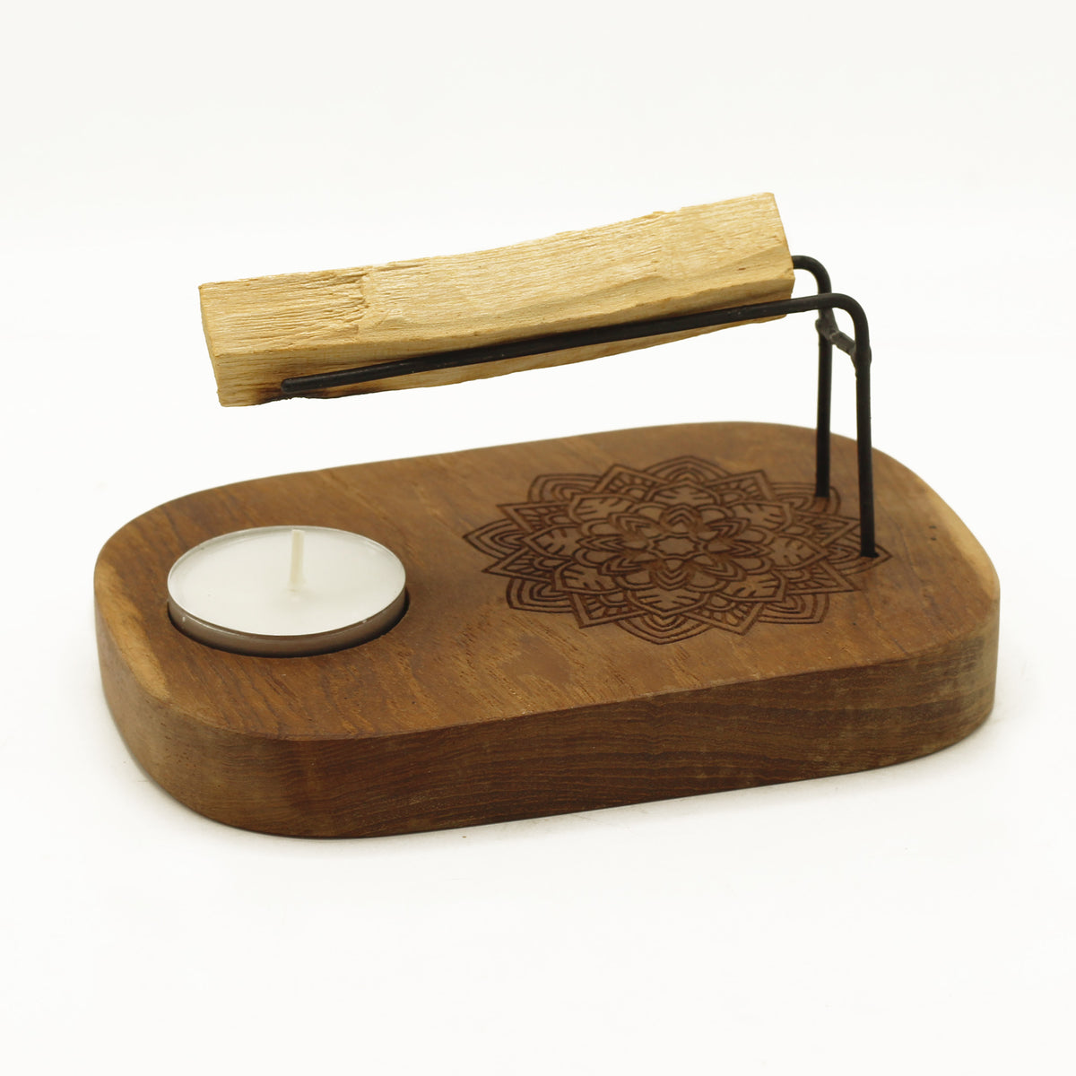 Palo Santo Holder Mandala med lys og palo