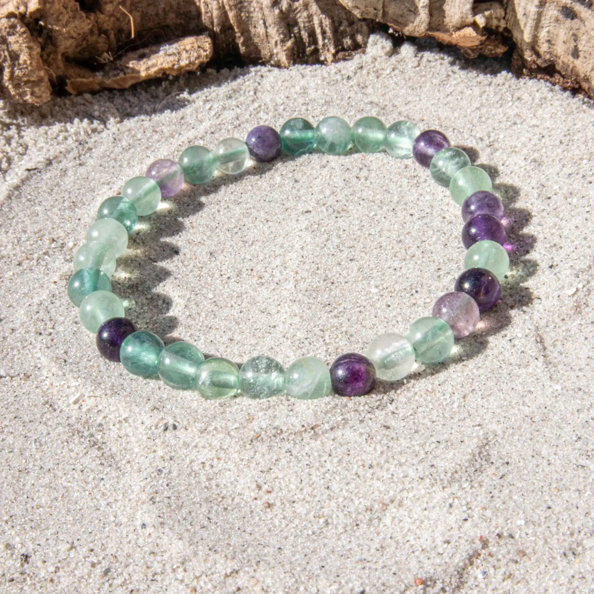 Regnbue Fluorit armbånd 6 mm