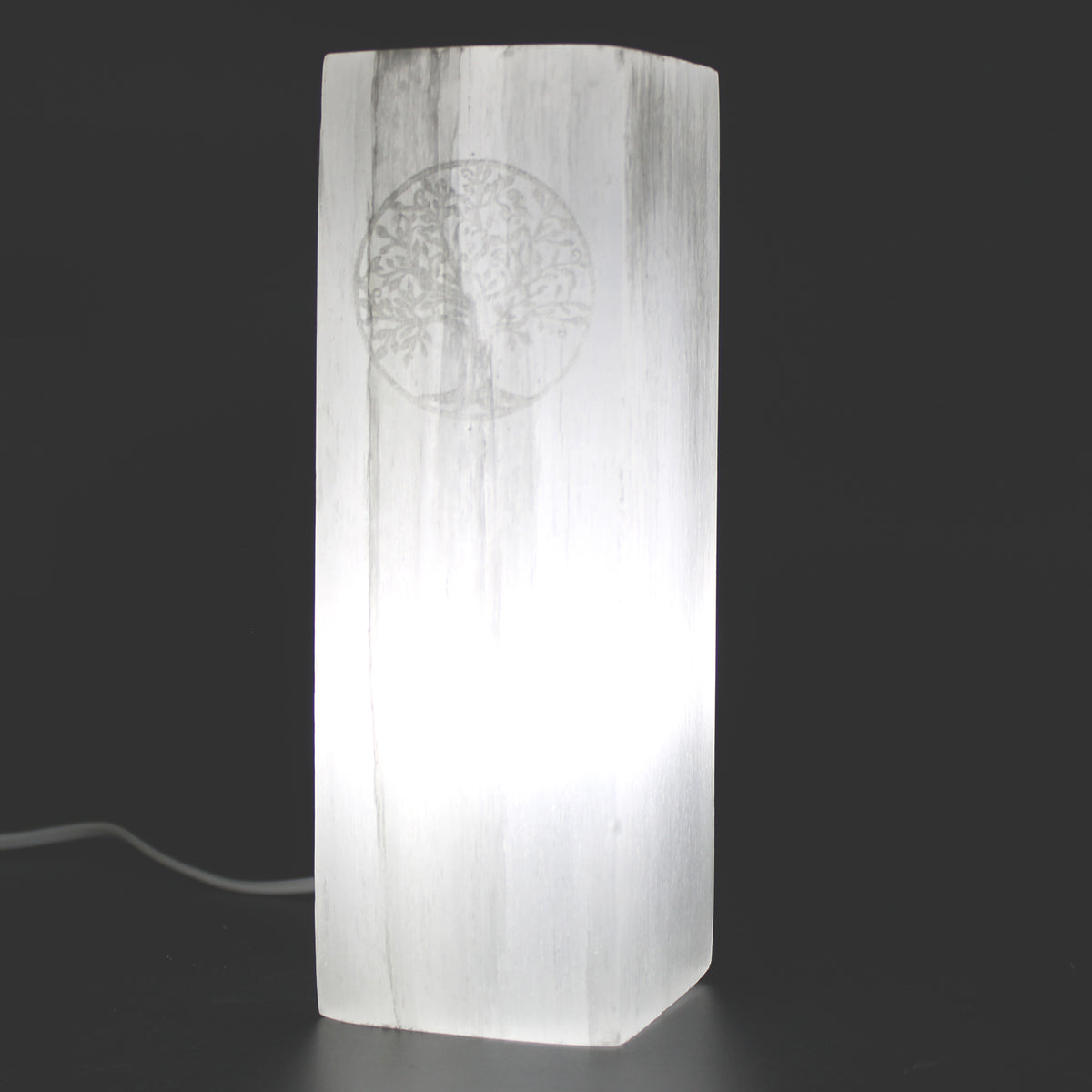 Selenit lampe - Livets træ 2 - 25 cm
