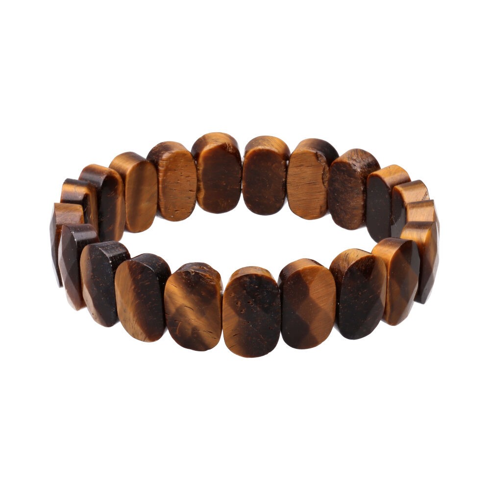 Tigerøje facet armbånd