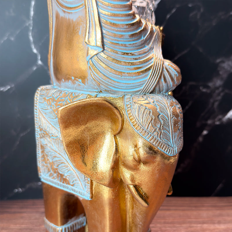 buddha på elefant fyrfadsholder statue Elefant close-up