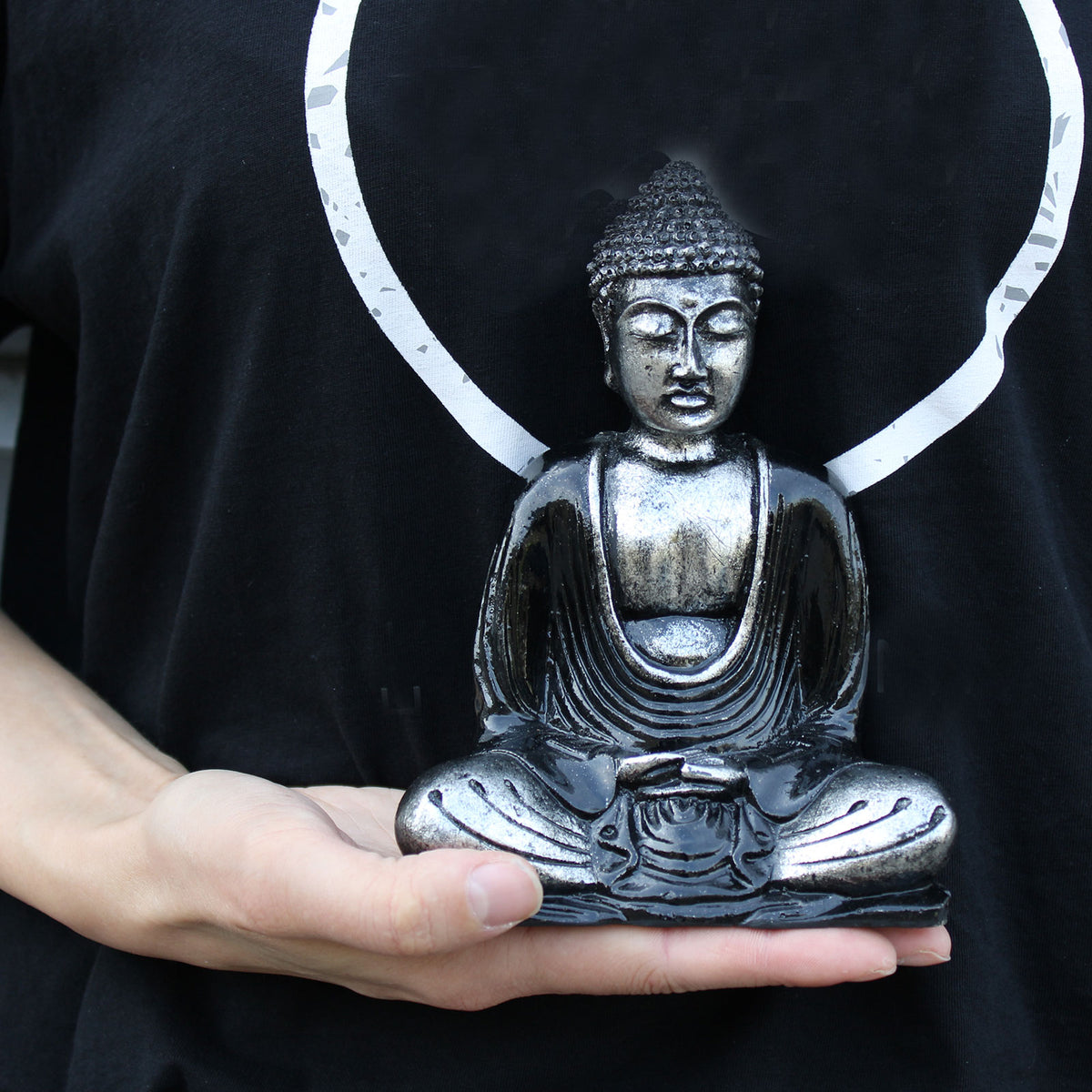 Mediterende Buddha | Figur | 15 x 12 cm.