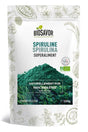 Økologisk spirulinapulver, 200 g dybt blågrønt pulver af tørret alge
