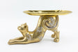 Figur af gylden kat med bakke i harpiks, cirka 26 x 8 x 13,5 cm