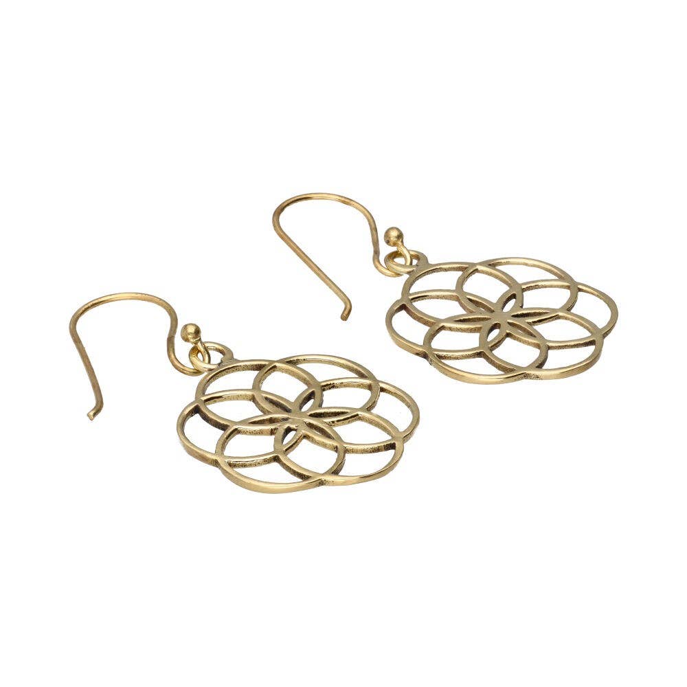 Livets Blomst | Øreringe | Bronze | 2 cm.