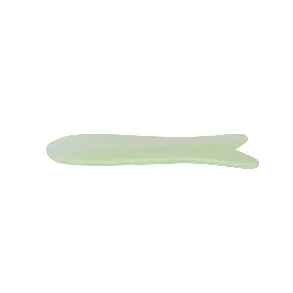Grøn Jade | Krystal Gua Sha Fisk | 4 x 7 cm