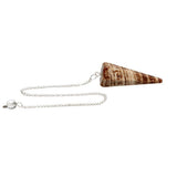 Brun Aragonit | Facetslebet Pendul | 4,5 x 2 cm.