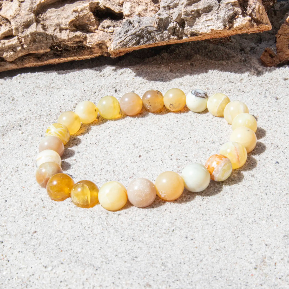 8 mm Gul Opal armbånd