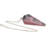Rhodonit | Facetslebet Pendul | 4,5 x 1,8 cm.