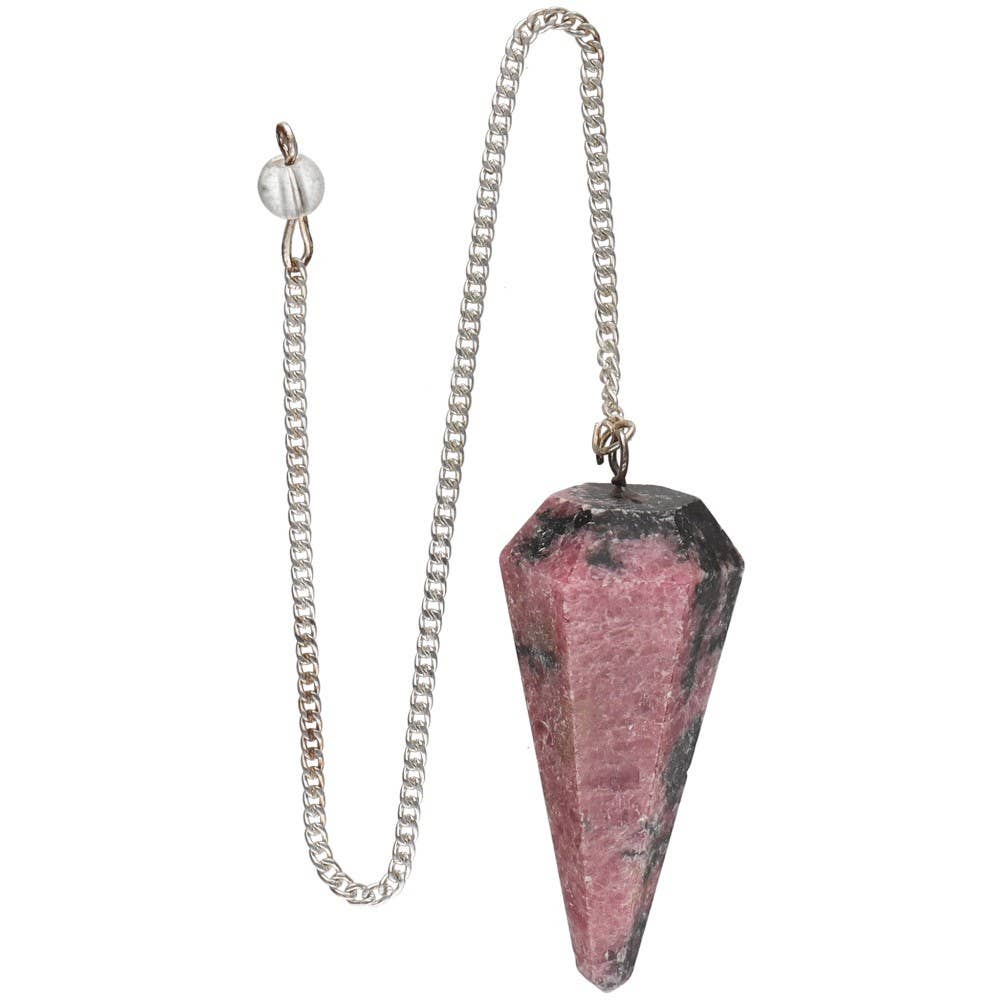 Rhodonit | Facetslebet Pendul | 4,5 x 1,8 cm.