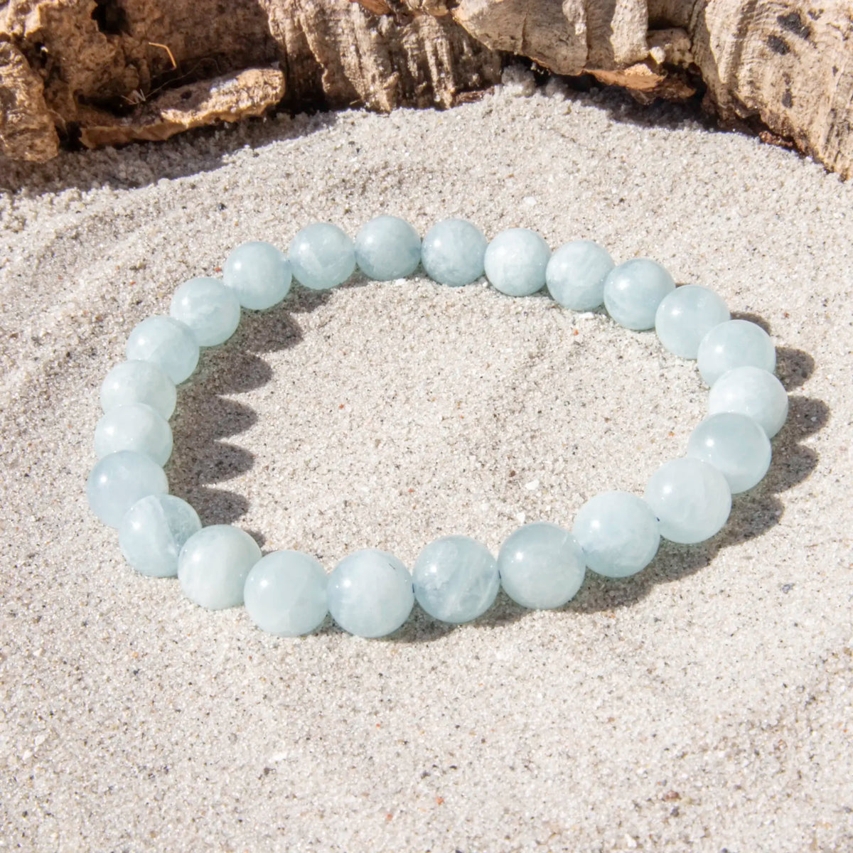 Akvamarin armbånd 8 mm