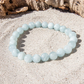 Akvamarin armbånd 8 mm