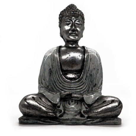 Buddha Figur i Hvid & Grå