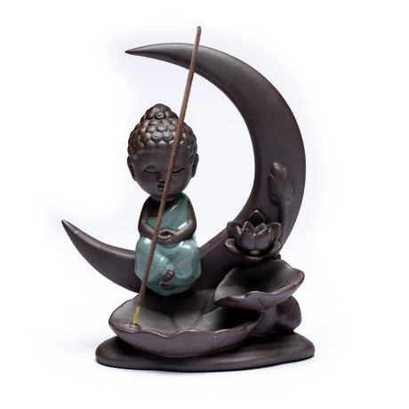 Buddha På Måne Backflow røgelsesholder Keramisk