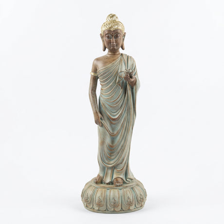 Buddha der holder en lotus i hånden