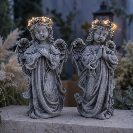 lysets engle statue med LED lys
