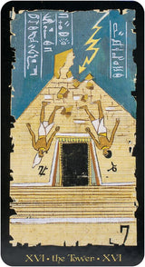 eksempel på kort - egyptere der falder på hovedet ned af pyramide