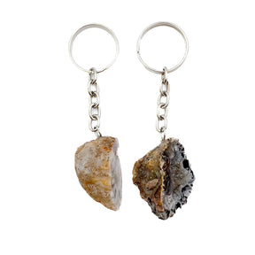 Geode krystal nøglering