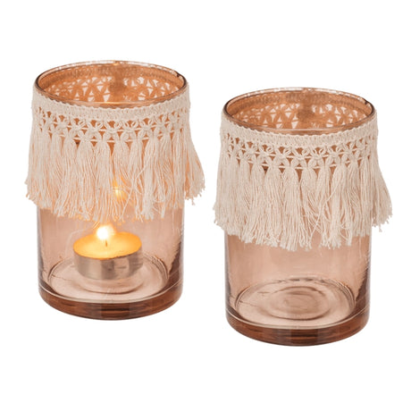 Glas fyrfadsstage, Boho Style