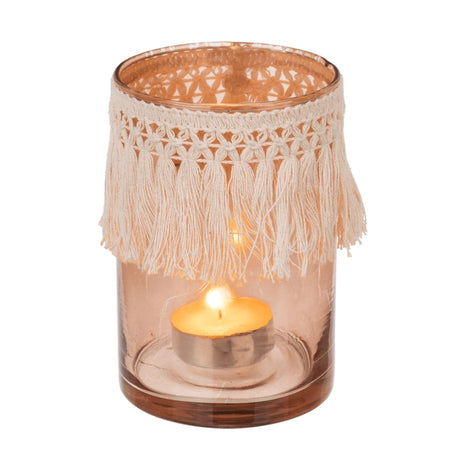 Glas fyrfadsstage, Boho Style,2