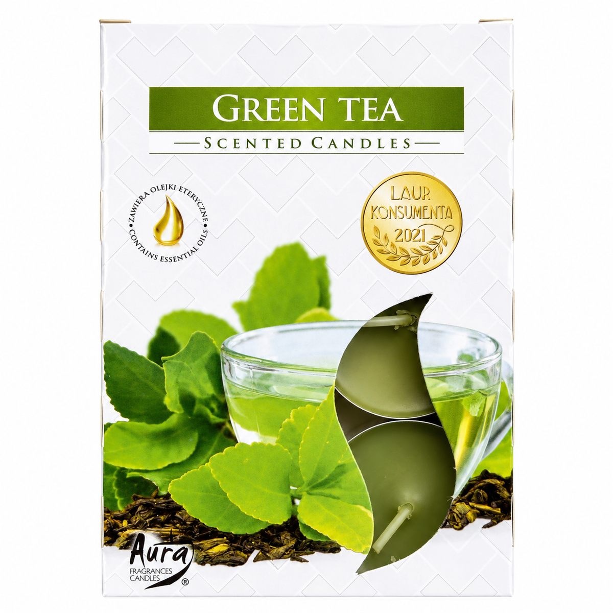 Green Tea | Duft Fyrfadslys | Grøn Te | 6 stk.