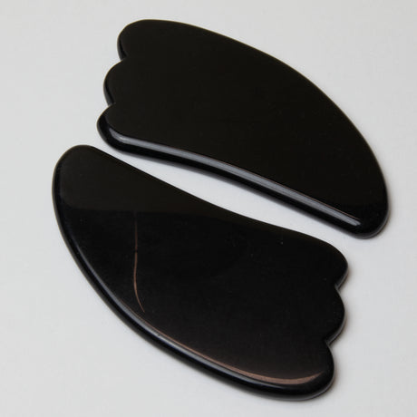 skinnende sort obsidian gua sha krystal