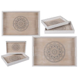 Hvid:naturfarvet træbakke, Mandala,4