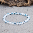 Hvidt Tyrkisk Øje Armbånd | 6 mm