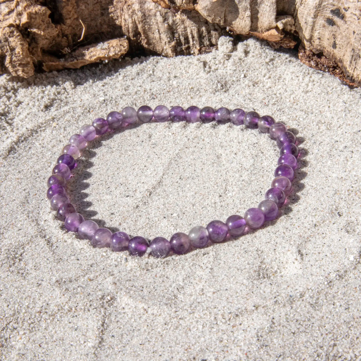 Ametyst B kvalitet armbånd 4 mm