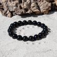 sort obsidian 10 mm armbånd I sort farve