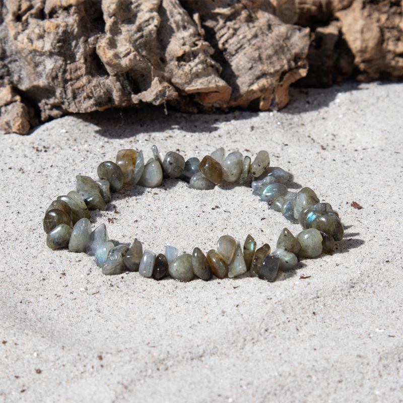 Labradorit chip armbånd