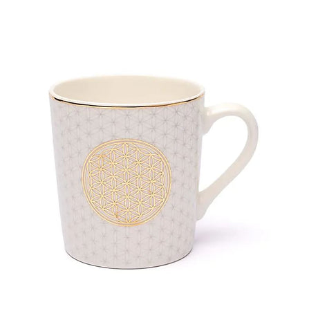 Livets Blomst | Kaffe Kop | Te Krus | Hvid & Guld