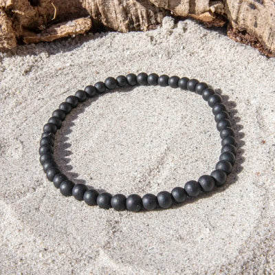 Mat sort onyx armbånd 4 mm