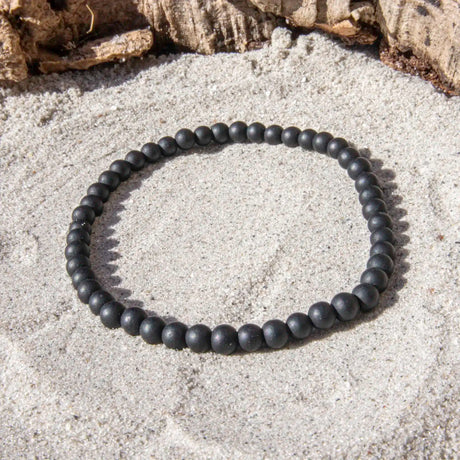 Mat sort onyx armbånd 4 mm