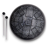 OM Mandala stål tongue tromme i sort