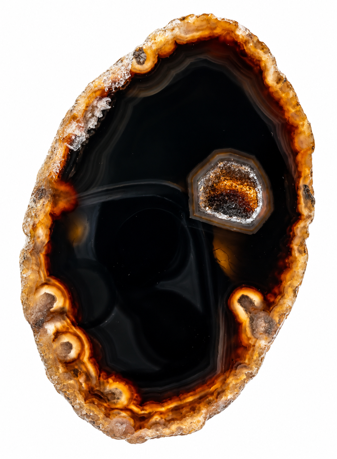 Sort Agat | Agatplade | Farvet | Ca. 3 x 6 cm. | Vælg Din Plade