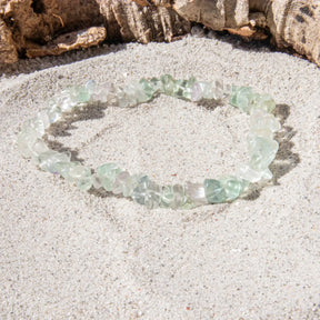 Regnbue Fluorit Chip Armbånd