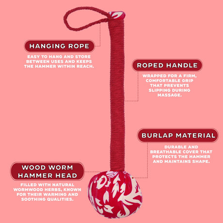 Rød massage hammer info