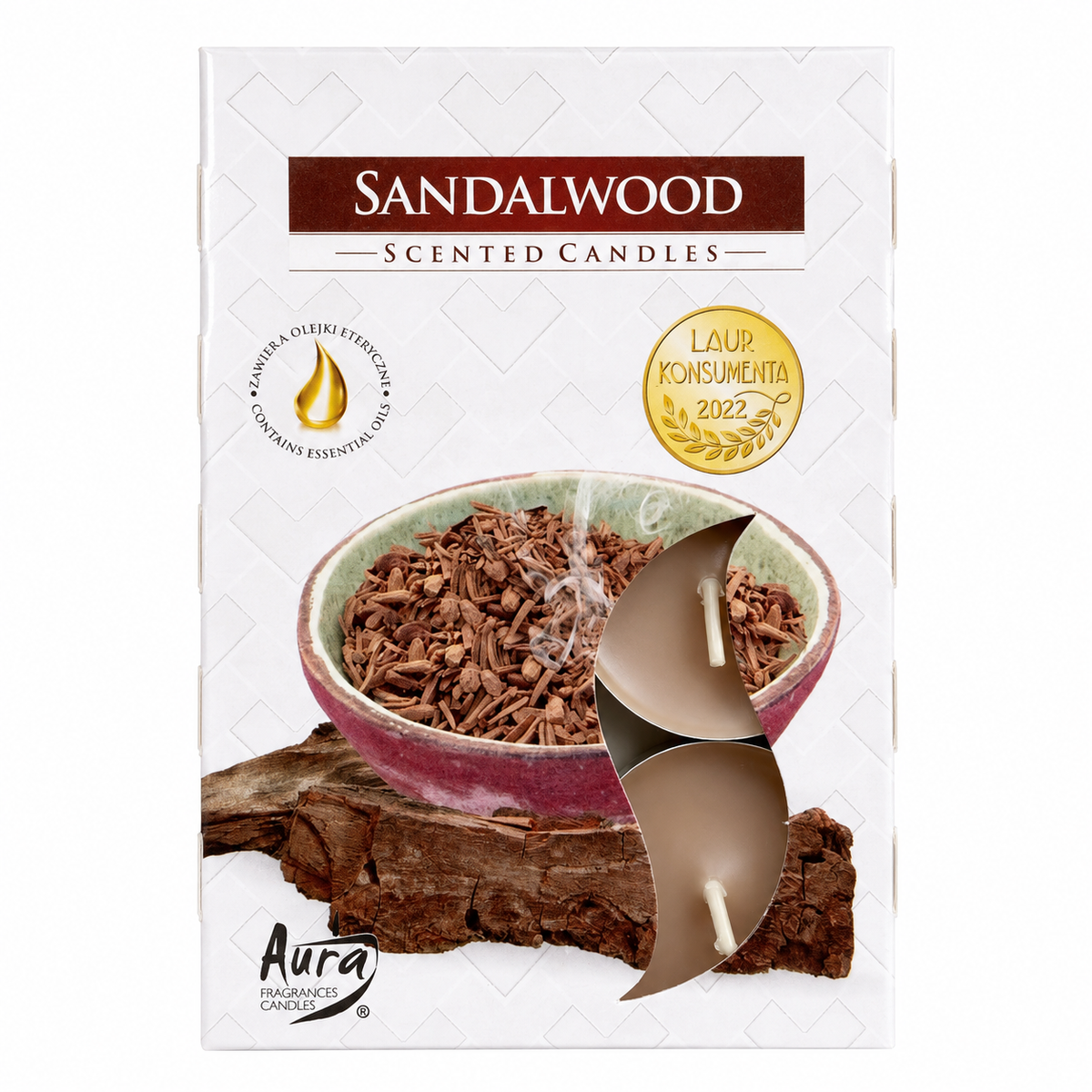 Sandalwood | Duft Fyrfadslys | Varm Sandeltræ | 6 stk.