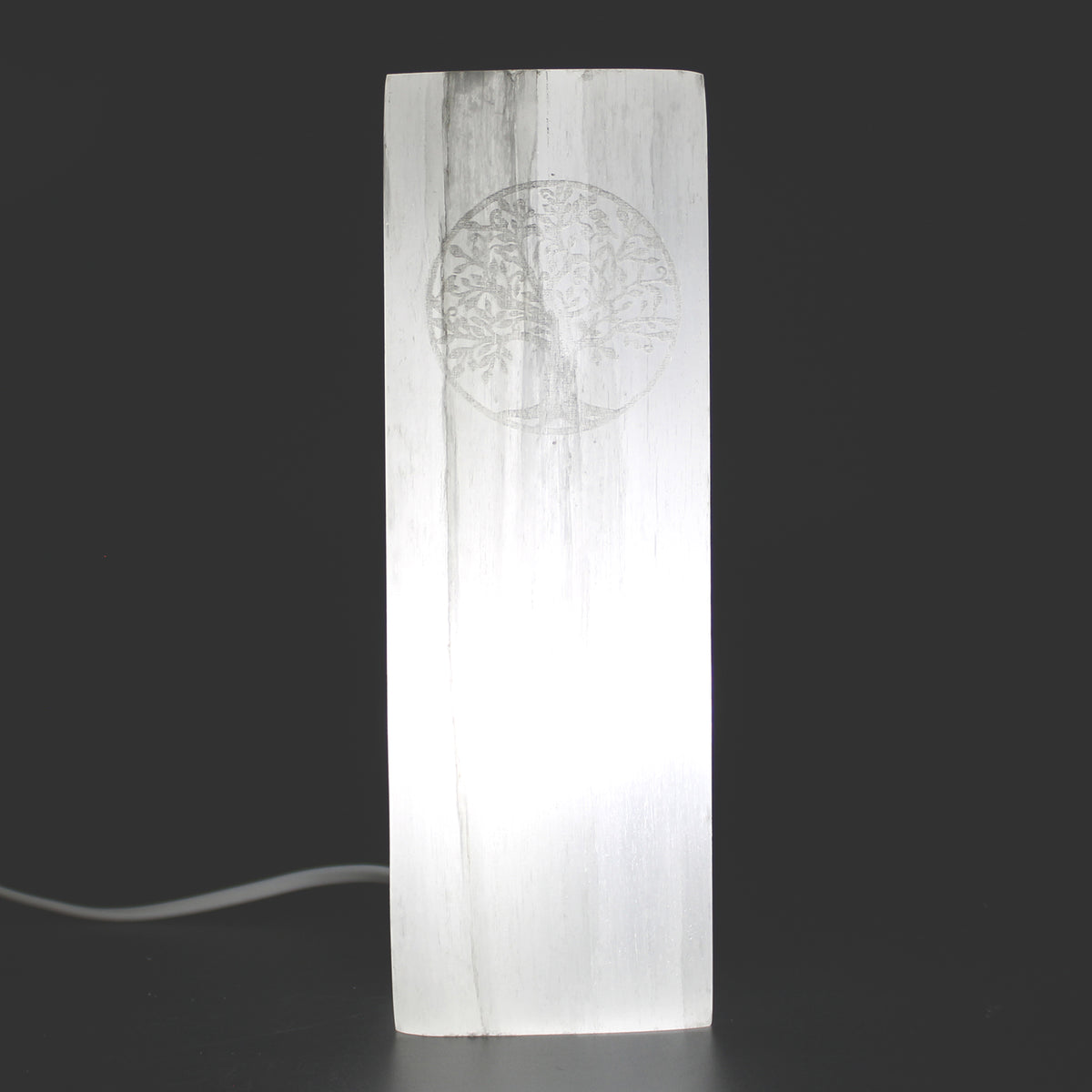 Selenit lampe - Livets træ - 25 cm
