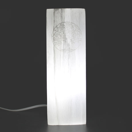 Selenit lampe - Livets træ - 25 cm