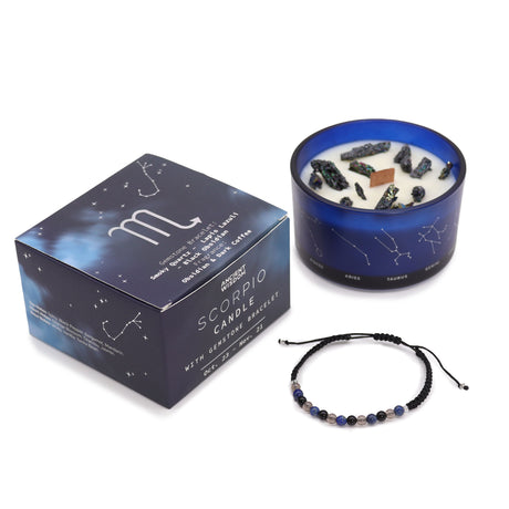 Skorpionen krystal duftlys med krystal armbånd
